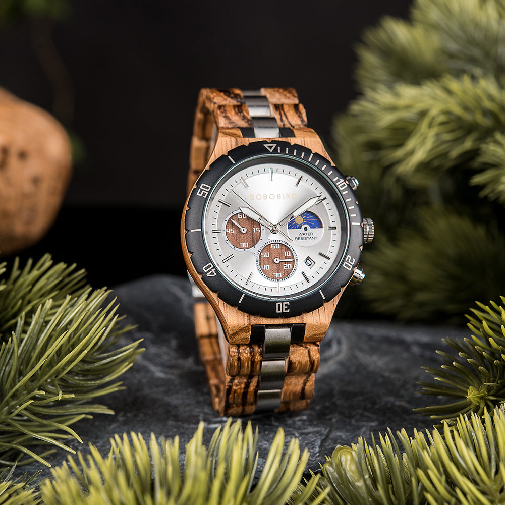 Luxury Wooden Chronograph Watch