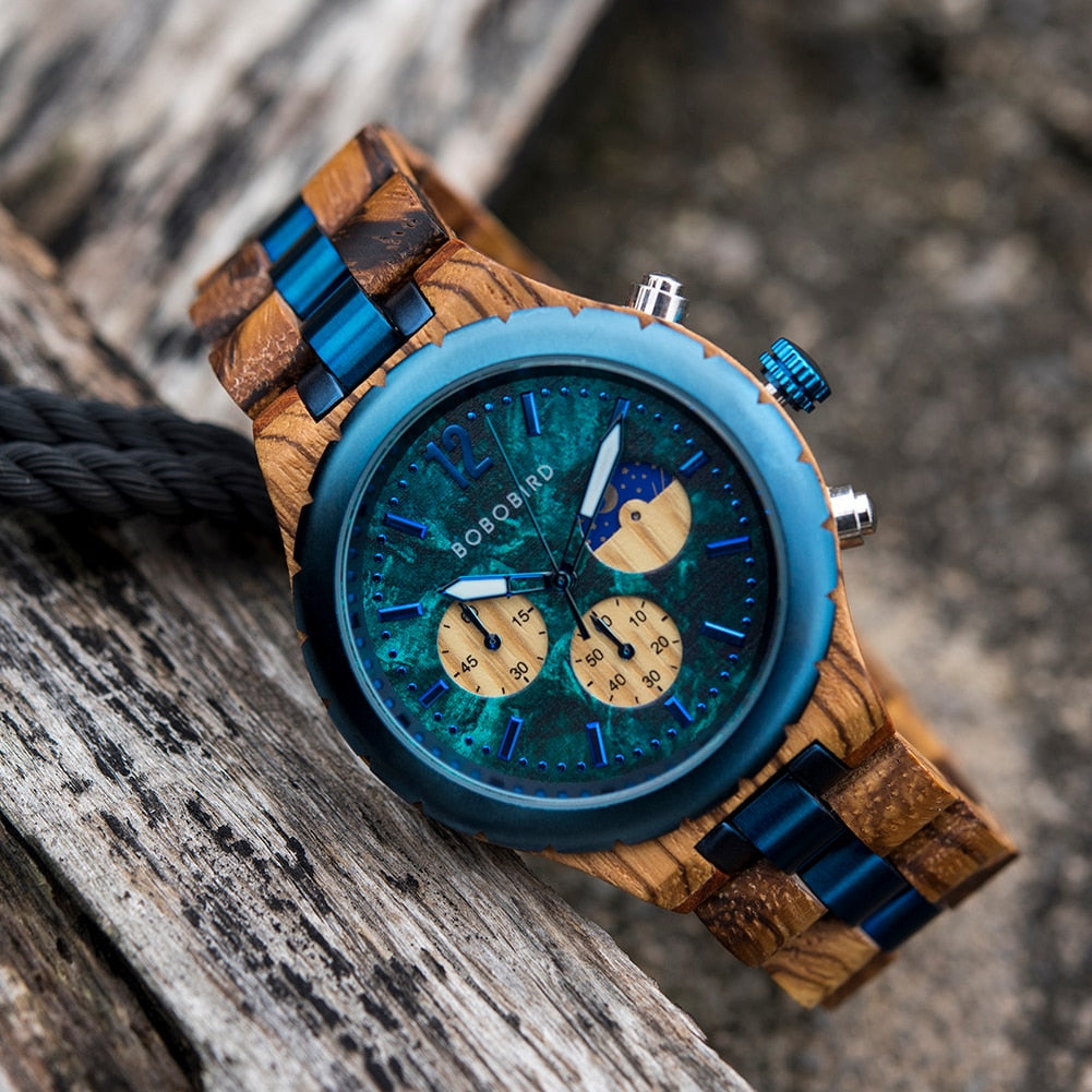 Luxury Wooden Chronograph Watch