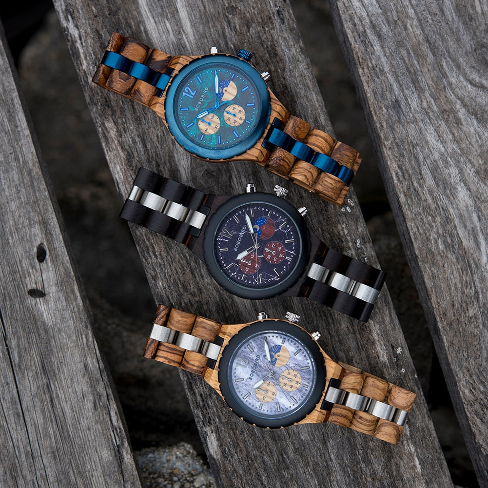 Luxury Wooden Chronograph Watch