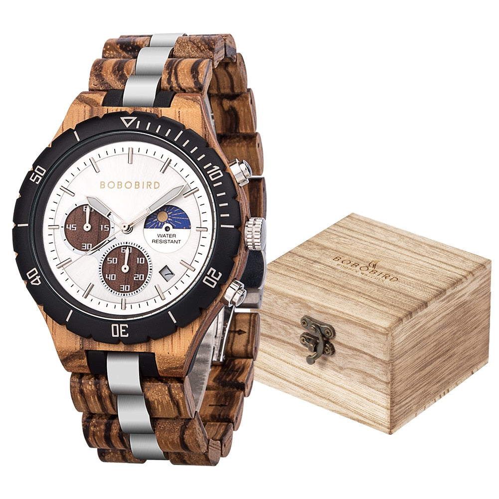 Luxury Wooden Chronograph Watch