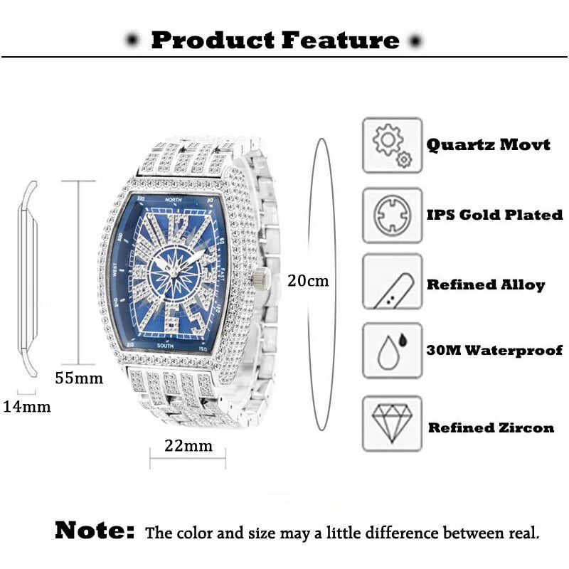 Missfox Iced Out Watch For Men