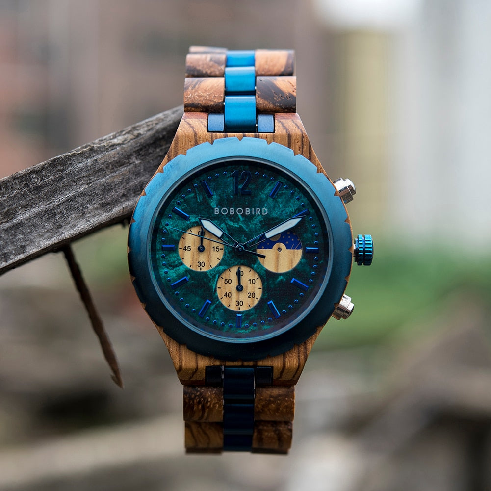 Luxury Wooden Chronograph Watch