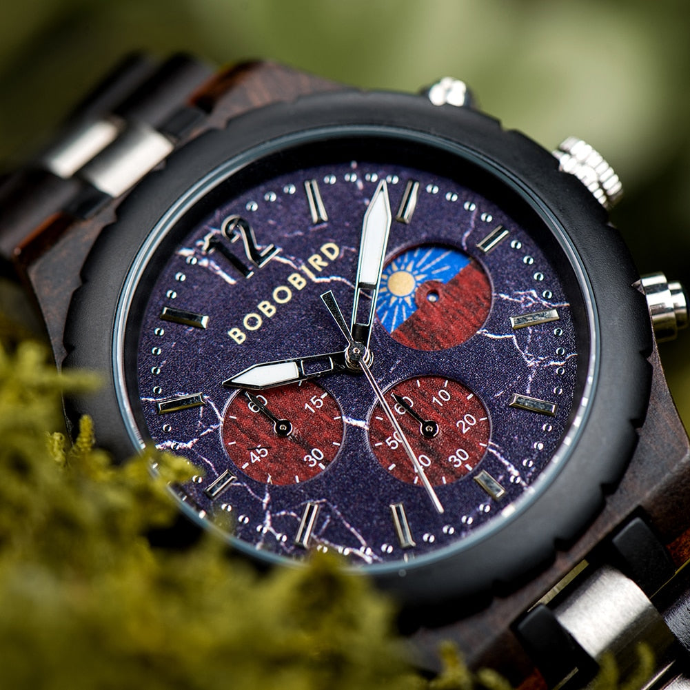 Luxury Wooden Chronograph Watch