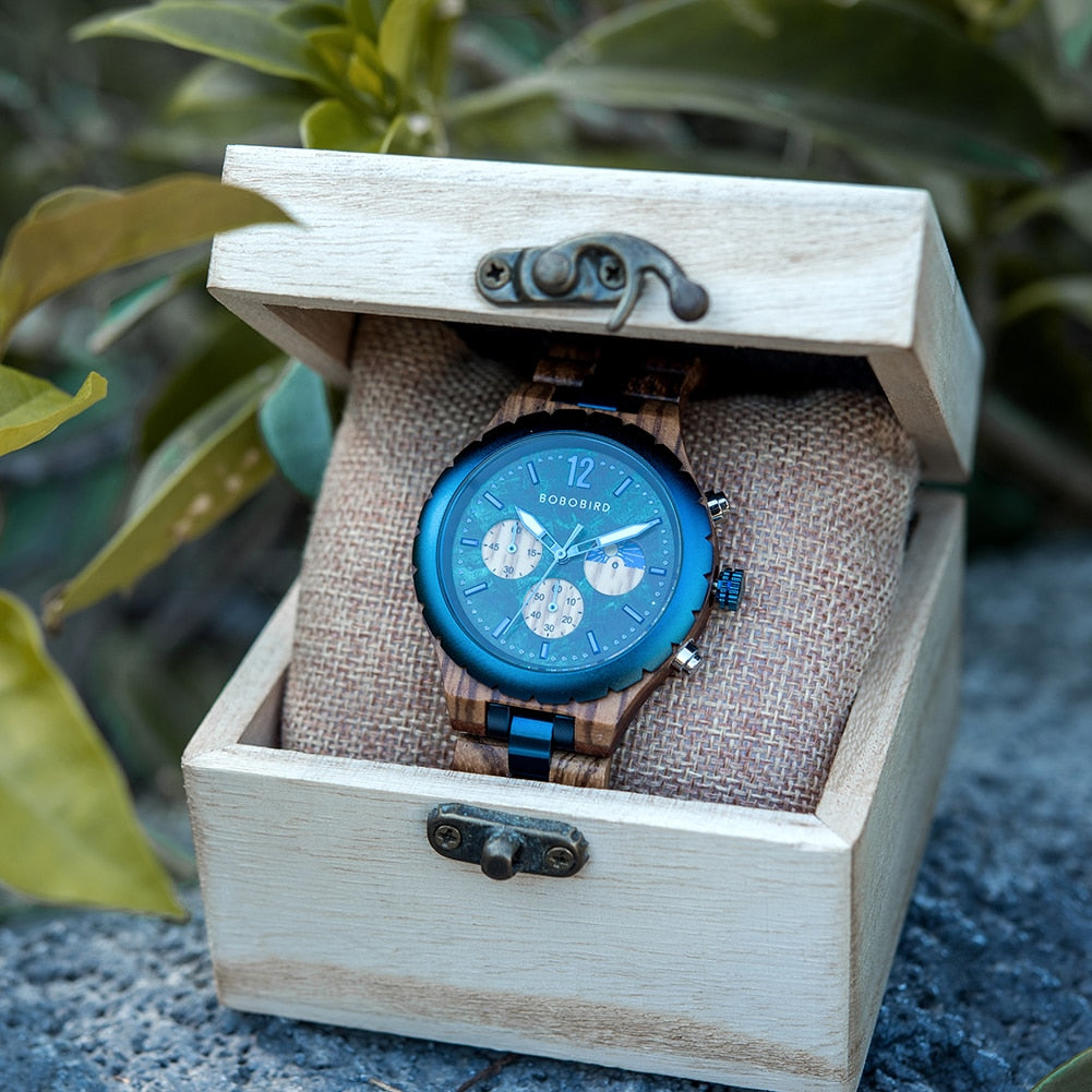 Luxury Wooden Chronograph Watch